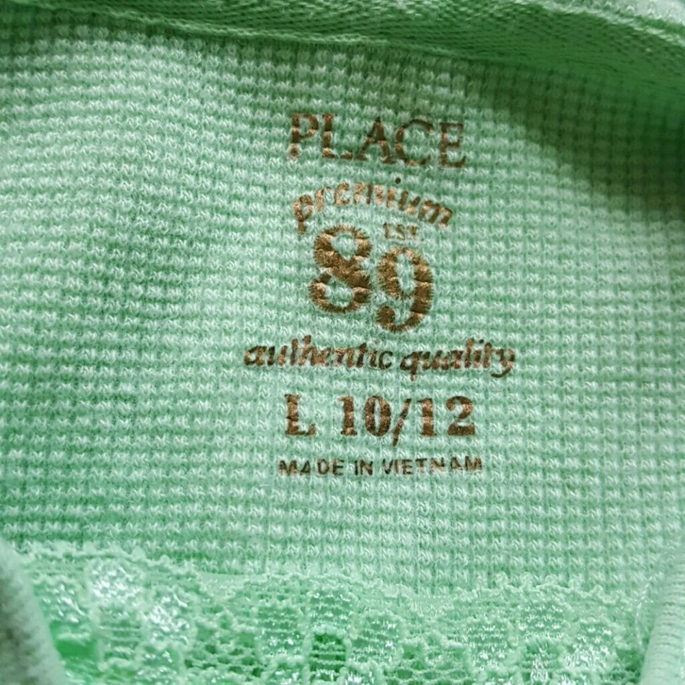 The Children’s Place Girls Waffle Knit Hoodie Long Sleeve Size L Green